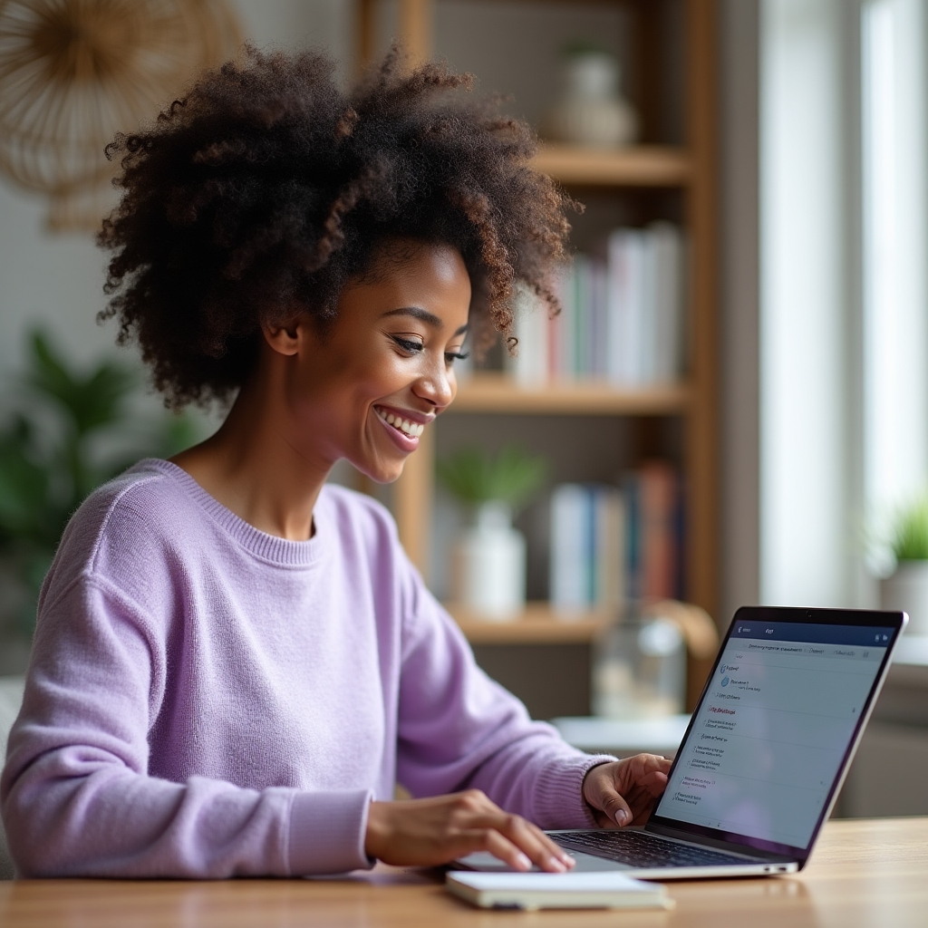 Persona che accede alle guide di pianificazione su laptop