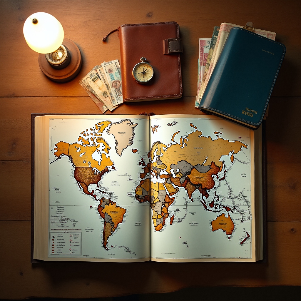 Mappa e pianificazione viaggio prolungato